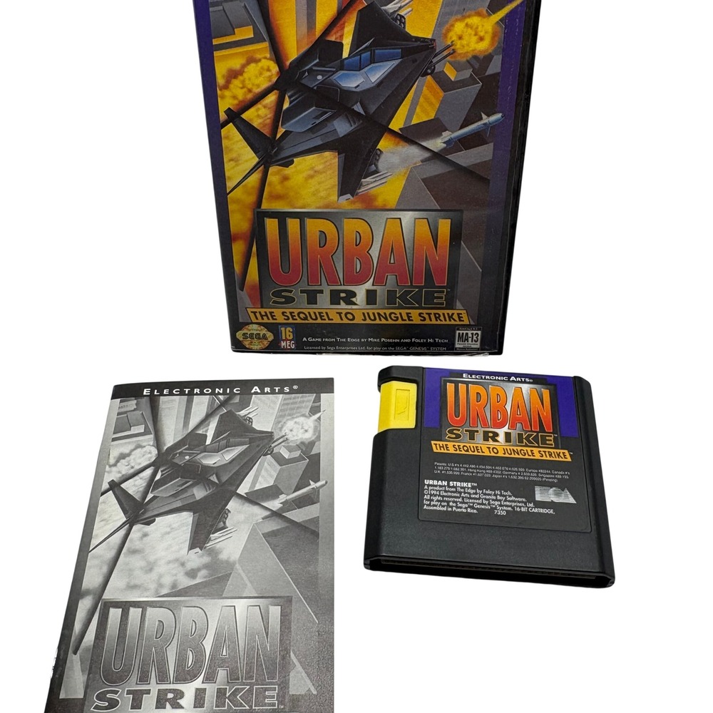 CIB Video Game 16-Bit Urban Strike Sega Genesis Electronic Arts